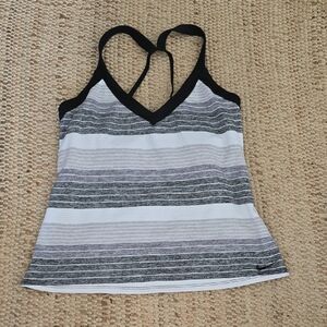 Nike Black and Gray Tankini Top